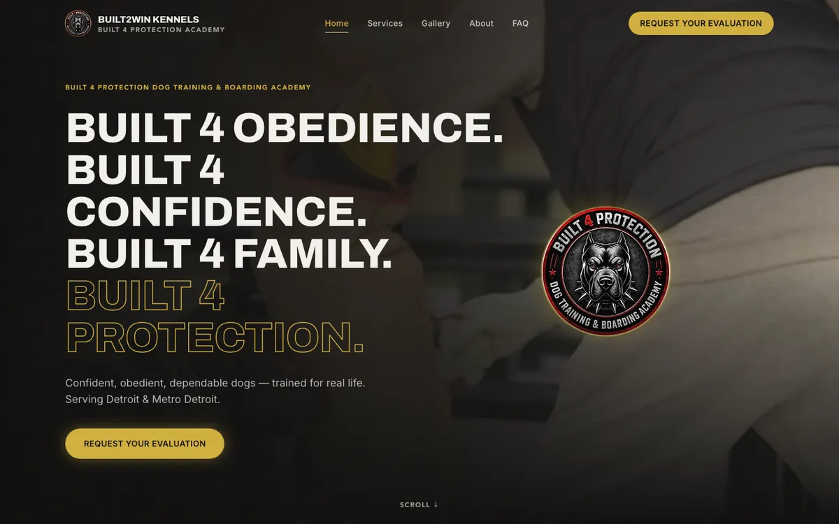 Built2Win Kennels home page